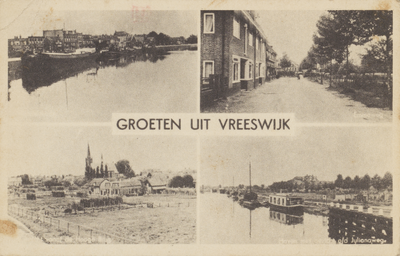 130302 Vierluik met gezichten te Vreeswijk.N.B. De gemeente Vreeswijk is per 1 juli 1971 gevoegd bij de nieuw gevormde ...